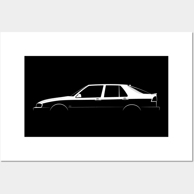 Saab 9000 Aero Silhouette Wall Art by Car-Silhouettes